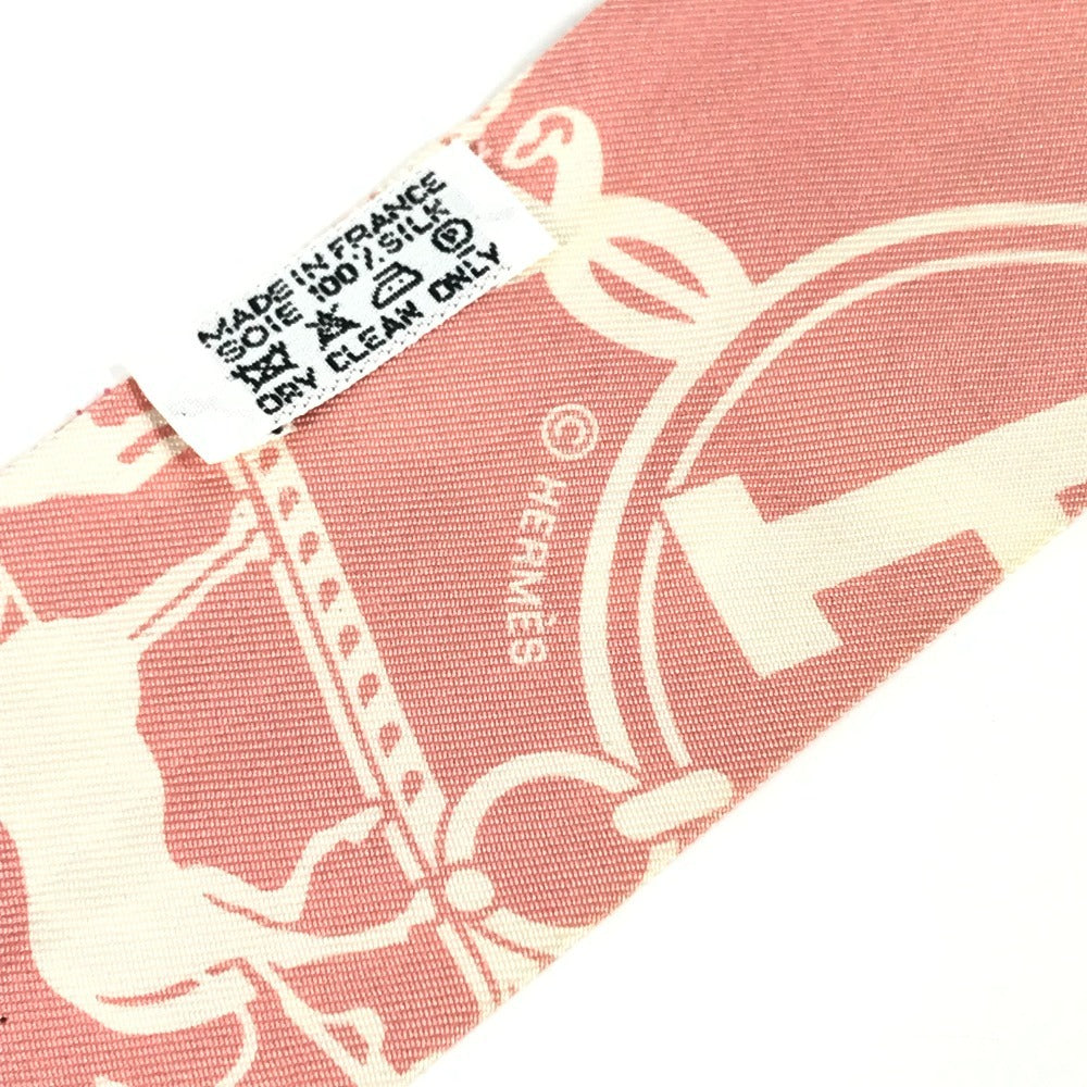 HERMES Twilly Silk Scarf for Women, Pink