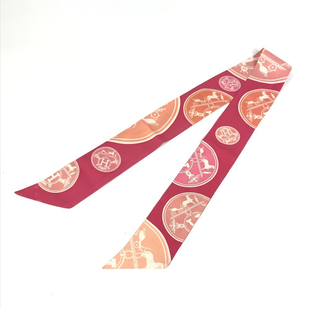 HERMES Twilly Silk Scarf for Women, Pink