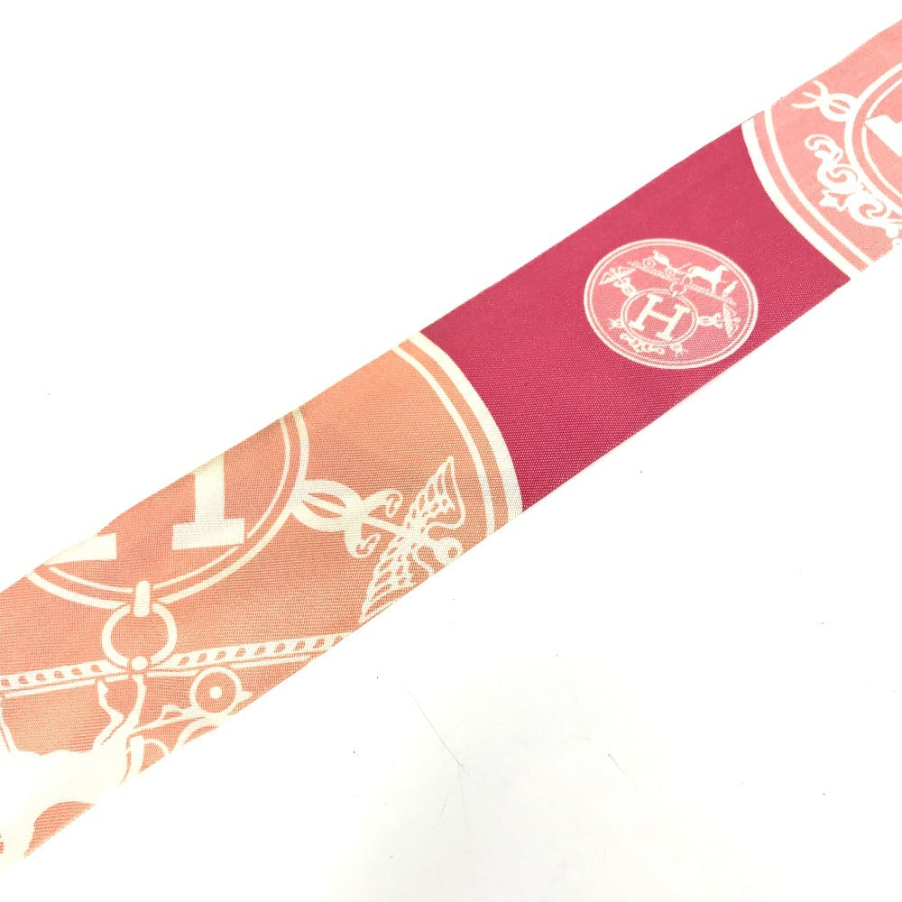 HERMES Twilly Silk Scarf for Women, Pink