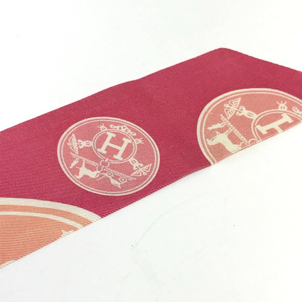 HERMES Twilly Silk Scarf for Women, Pink