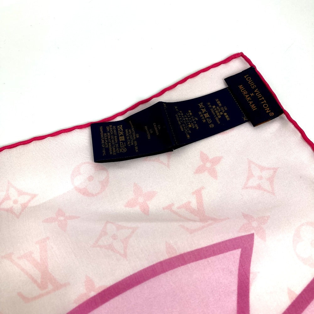 LOUIS VUITTON M96088 LV×TM 村上隆 桜 サクラ LV×TM カレ55 チェリーブロッサム スカーフ シルク ユニセックス ピンク