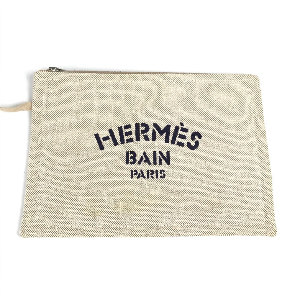 HERMES トートバッグ ポーチ付き セバスドプラージュ ロゴ 肩掛け カバン ボストンバッグ ショルダーバッグ コットン ユニセックス マルチカラー