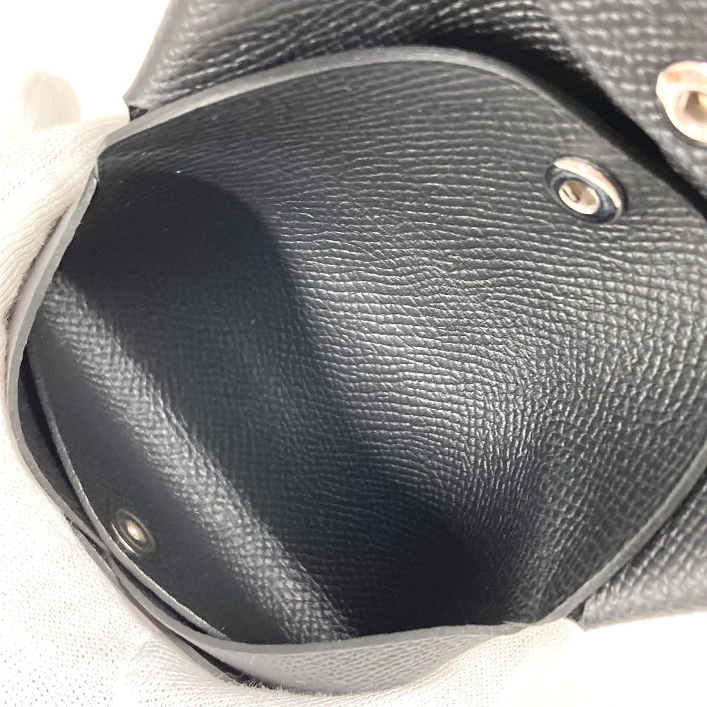 HERMES Calvi Duo Bifold Wallet with Card Case, Coin Purse, Business Card Holder, Pass Case, Coin Case, Epson, Unisex, Black