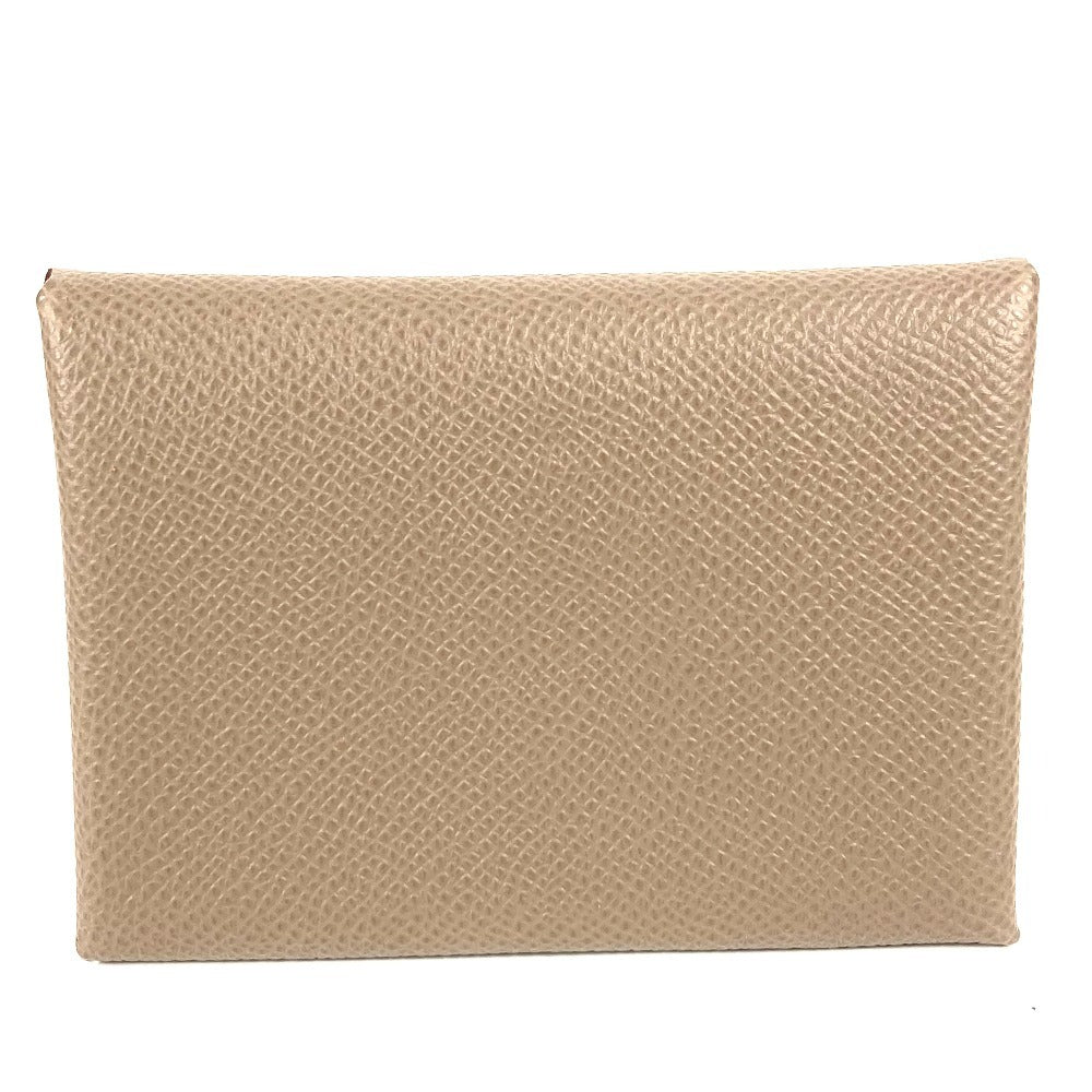 HERMES Calvi Duo Bifold Wallet with Card Case, Coin Purse, Business Card Holder, Pass Case, Coin Case, Epson, Unisex, Etoupe, Gray