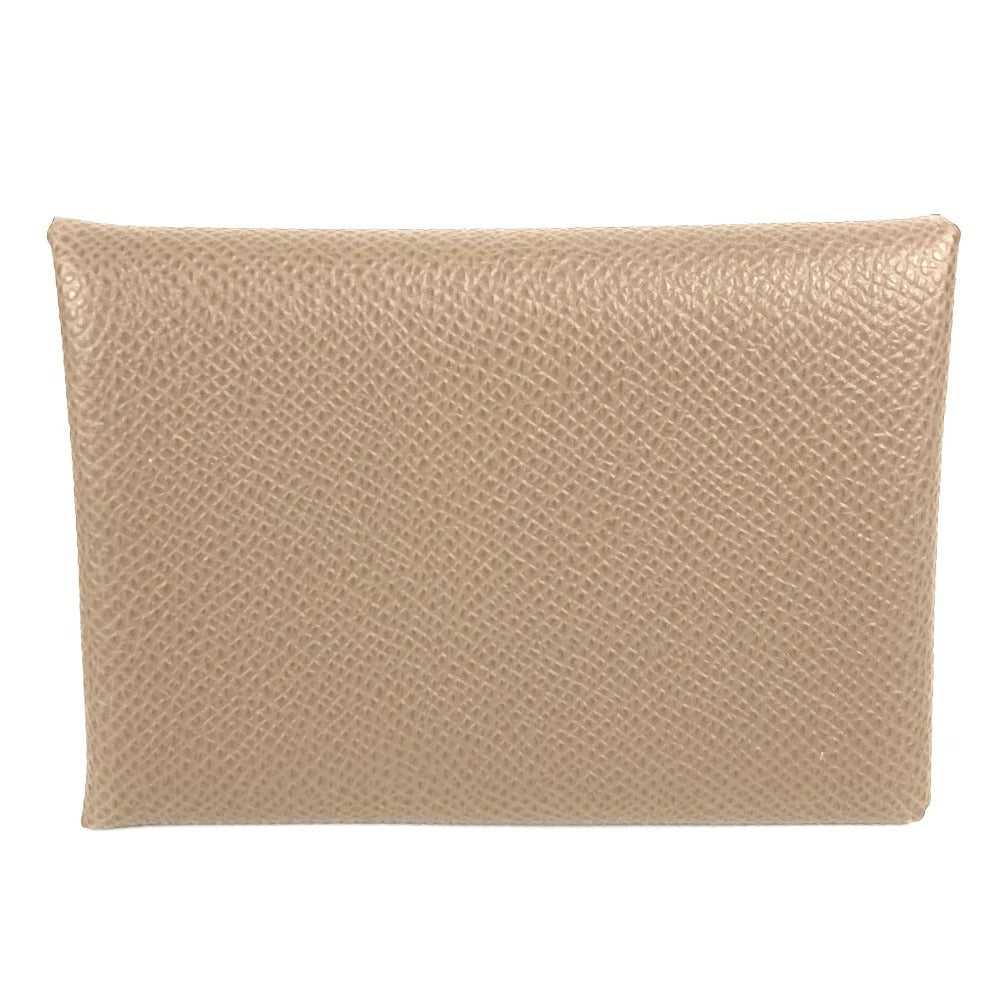 HERMES Calvi Duo Bifold Wallet with Card Case, Coin Purse, Business Card Holder, Pass Case, Coin Case, Epson, Unisex, Etoupe, Gray