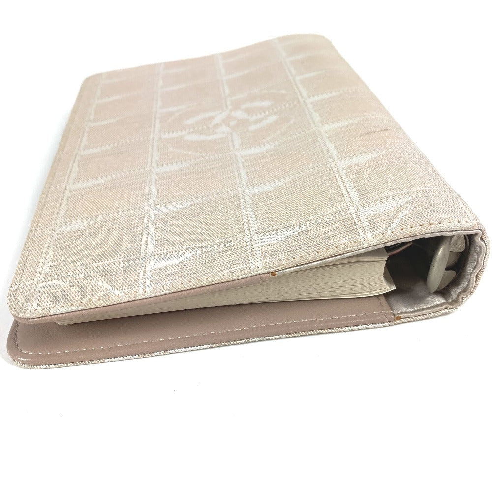 CHANEL New Travel Line Logo Planner, Stationery, Nylon Canvas Cover, Unisex, Beige