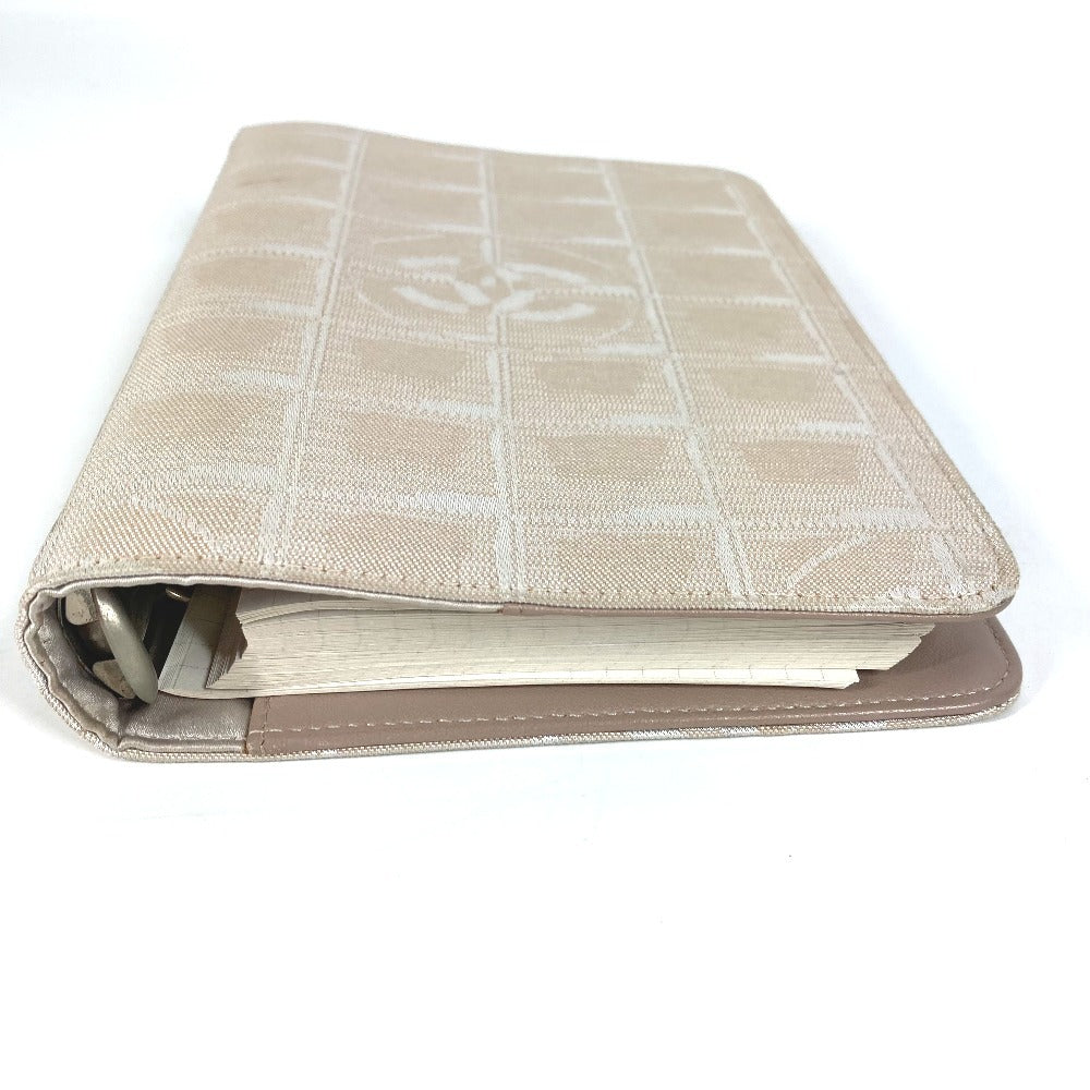 CHANEL New Travel Line Logo Planner, Stationery, Nylon Canvas Cover, Unisex, Beige