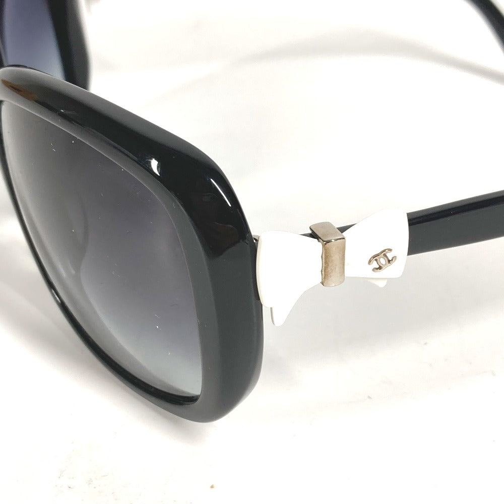 CHANEL 5171-A Ribbon CC Coco Mark Logo Glasses Eyewear Sunglasses Plastic Women's Black