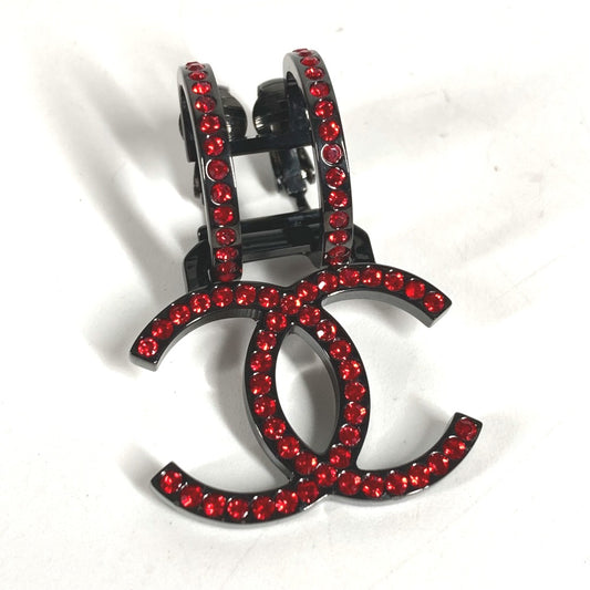 CHANEL B17S クリスタル ココマーク スイング ラインストーン 片方 片耳 CC ココマーク ロゴ イヤリング メタル レディース レッド