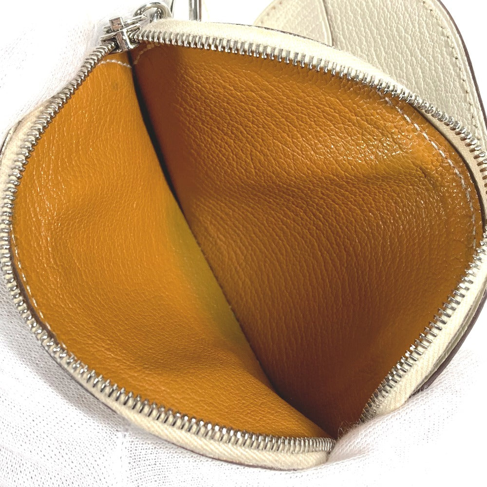 HERMES card case, pass case, business card holder, In the Loop bifold wallet, coin purse, Chaine d'Ancre leather coin case, unisex, white