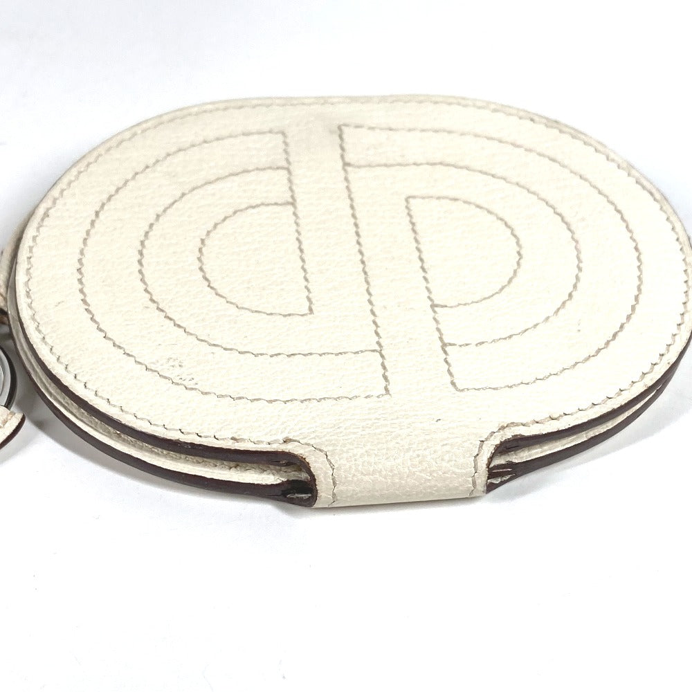 HERMES card case, pass case, business card holder, In the Loop bifold wallet, coin purse, Chaine d'Ancre leather coin case, unisex, white