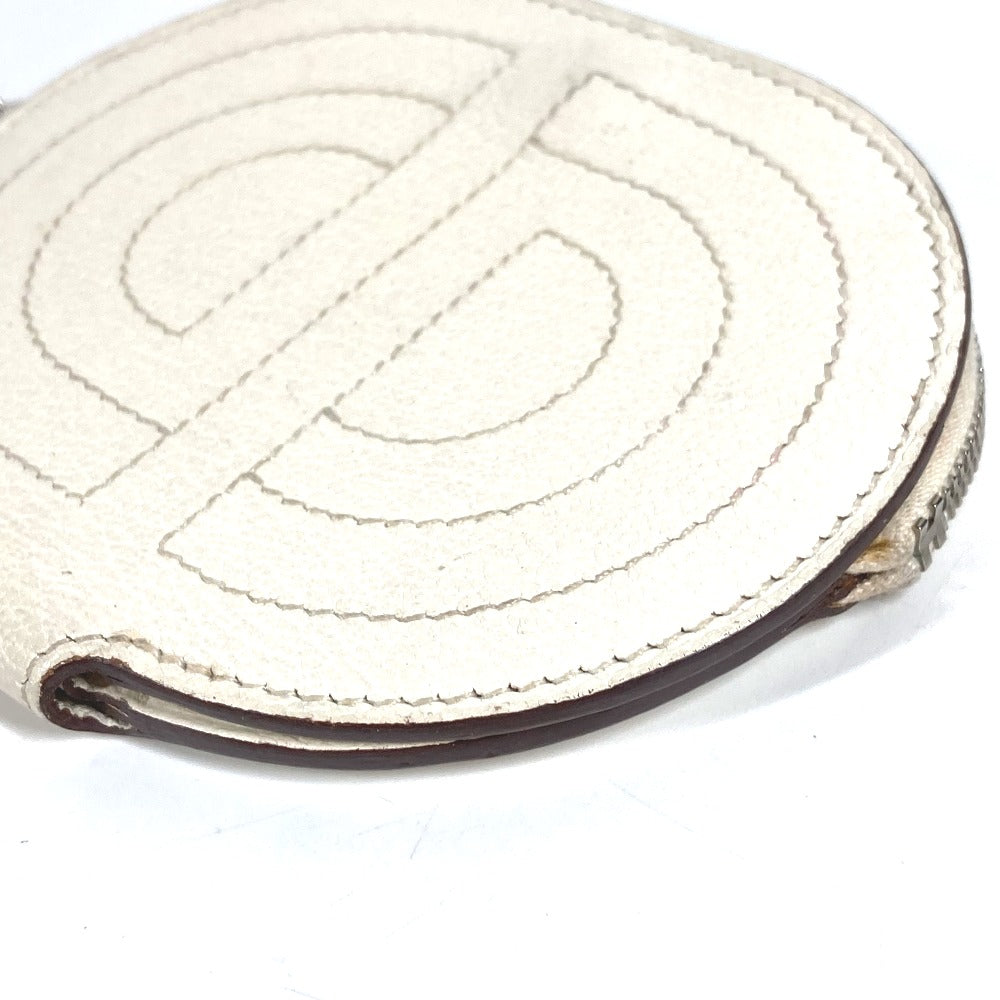 HERMES card case, pass case, business card holder, In the Loop bifold wallet, coin purse, Chaine d'Ancre leather coin case, unisex, white