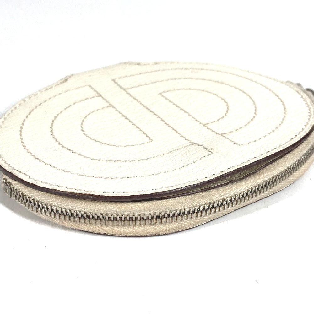 HERMES card case, pass case, business card holder, In the Loop bifold wallet, coin purse, Chaine d'Ancre leather coin case, unisex, white