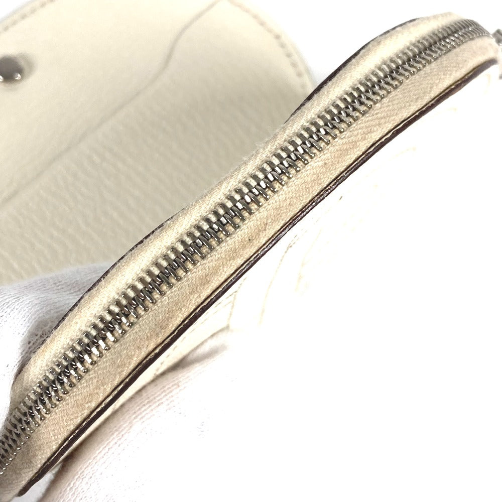 HERMES card case, pass case, business card holder, In the Loop bifold wallet, coin purse, Chaine d'Ancre leather coin case, unisex, white