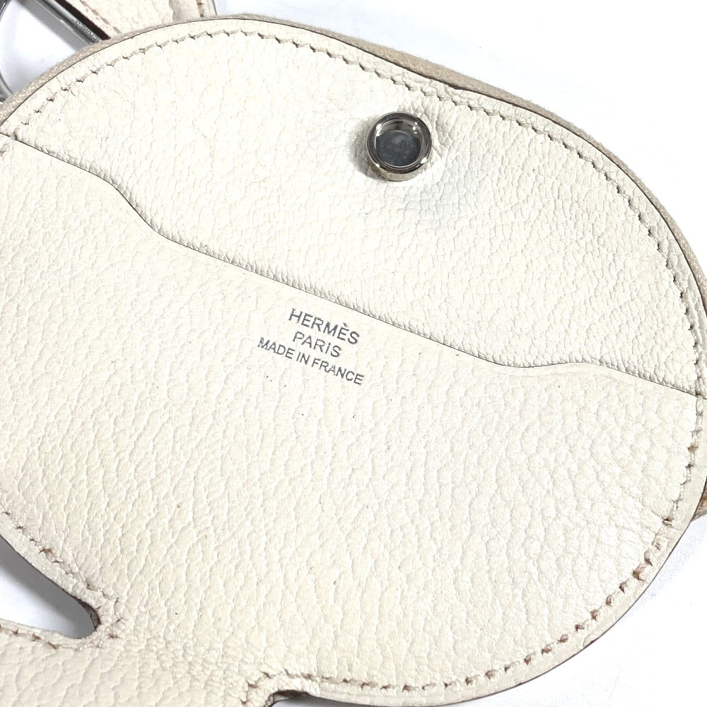 HERMES card case, pass case, business card holder, In the Loop bifold wallet, coin purse, Chaine d'Ancre leather coin case, unisex, white