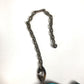 HERMES Animal Chain Bag Charm Keychain Leather Unisex Gray
