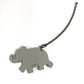 HERMES Animal Chain Bag Charm Keychain Leather Unisex Gray