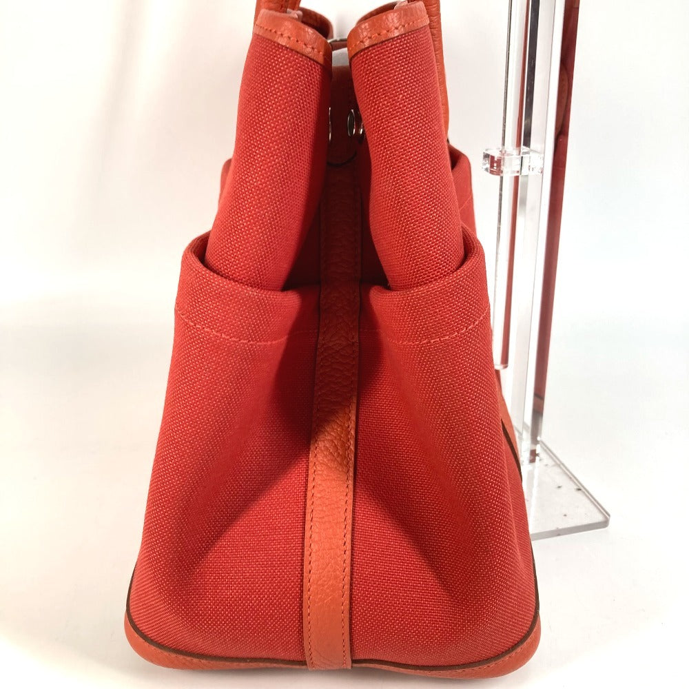 HERMES トートバッグ ガーデンパーティポケット 36 PM カバン ハンドバッグ トワルミリタリー ユニセックス ルージュトマト×カプシーヌ レッド
