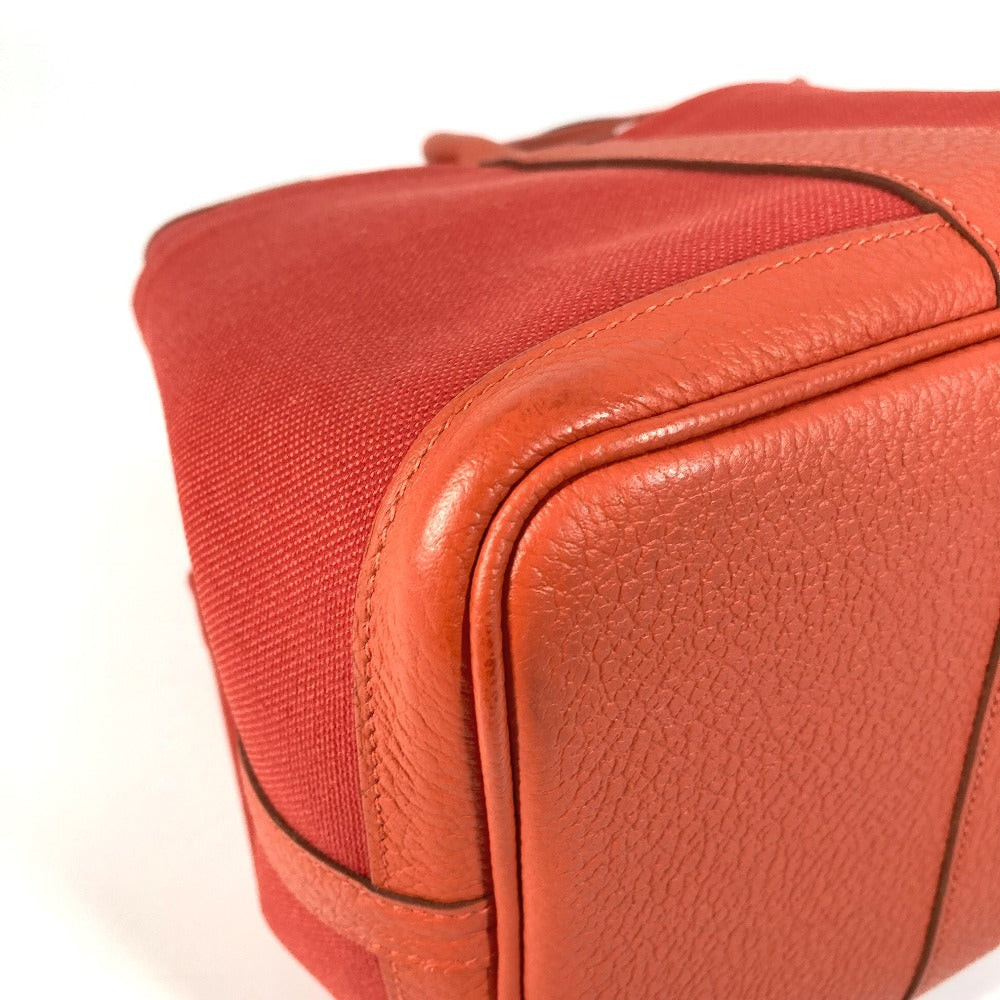 HERMES トートバッグ ガーデンパーティポケット 36 PM カバン ハンドバッグ トワルミリタリー ユニセックス ルージュトマト×カプシーヌ レッド