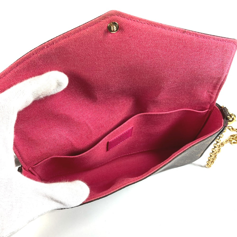LOUIS VUITTON 不明 モノグラム パンダ 上海 中国 ポシェットフェリシー カバン 斜め掛け チェーンバッグ 長財布 チェーンウォレット ショルダーバッグ モノグラムキャンバス レディース ブラウン