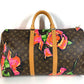LOUIS VUITTON M48605 モノグラム・ローズ 薔薇 キーポル50 キーポル 50 旅行バッグ トラベルバッグ カバン ボストンバッグ モノグラムキャンバス レディース ピンク