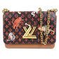 LOUIS VUITTON M44408 モノグラム キャットグラム 猫 サック ツイストMM カバン チェーンバッグ 斜め掛け Wチェーン ショルダーバッグ モノグラムキャンバス レディース ブラウン