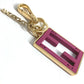 FENDI 7AS229 BAGUETTE Baguette Logo Bag Charm Keychain Metal Unisex Pink Purple