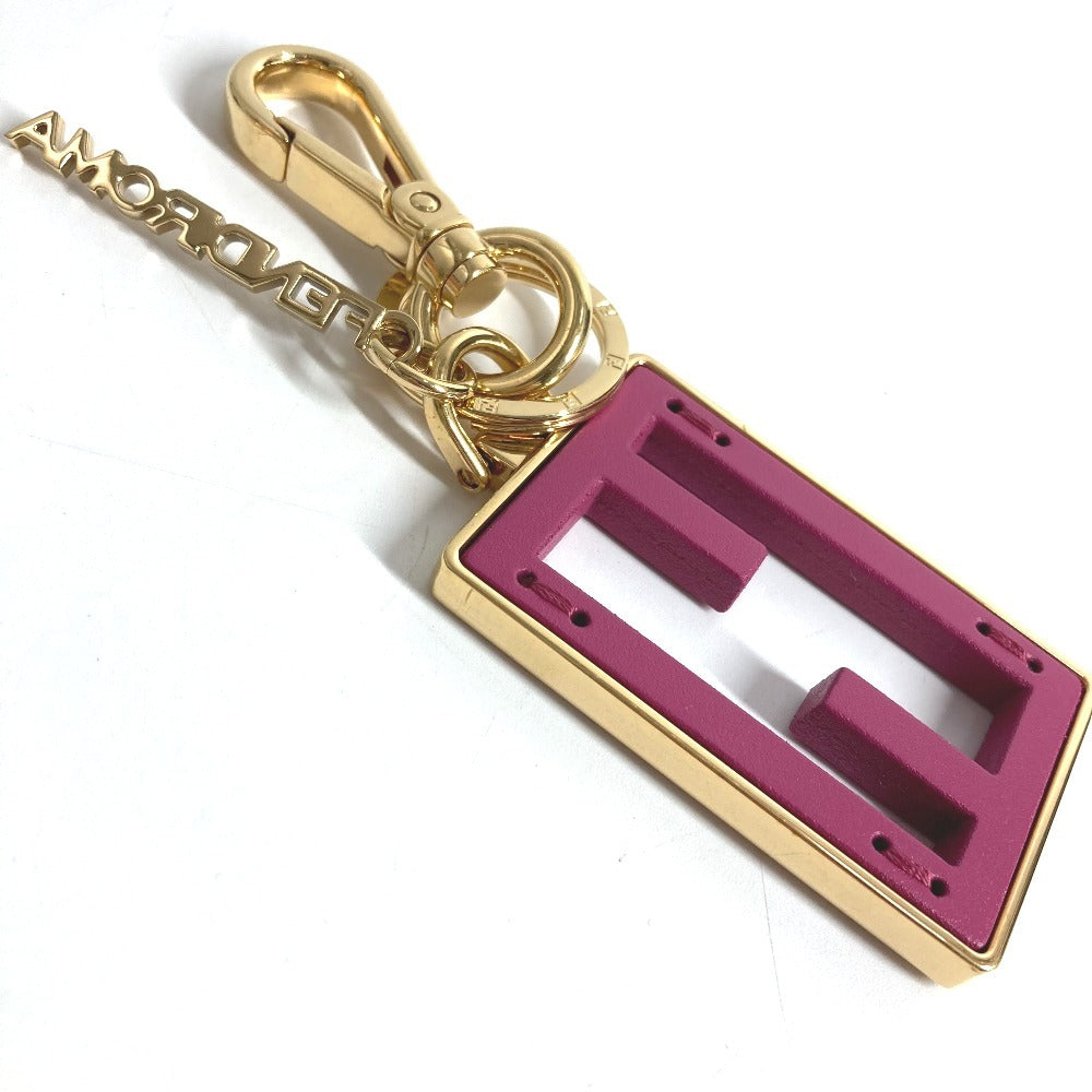 FENDI 7AS229 BAGUETTE Baguette Logo Bag Charm Keychain Metal Unisex Pink Purple