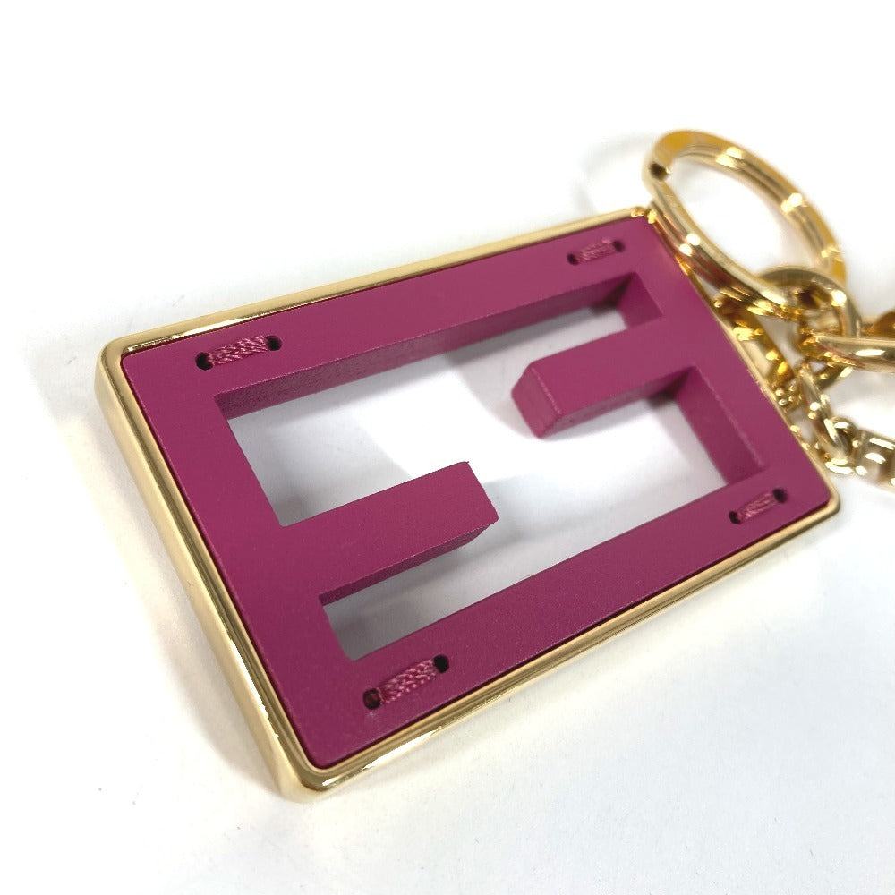 FENDI 7AS229 BAGUETTE Baguette Logo Bag Charm Keychain Metal Unisex Pink Purple