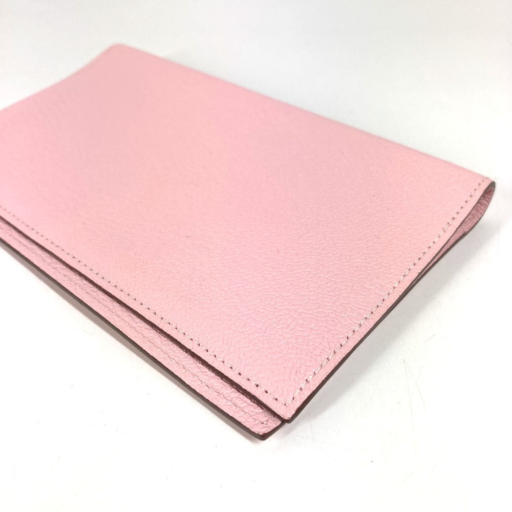 HERMES 2つ折り アジェンダ ヴィジョン アジェンダヴィジョン システム手帳 ステーショナリー ケース 手帳カバー シェーブル ユニセックス ローズサクラ ピンク