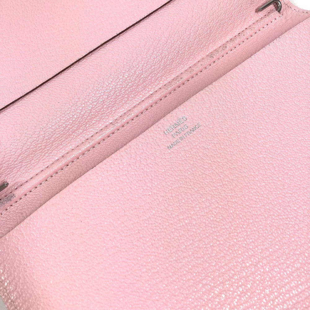 HERMES 2つ折り アジェンダ ヴィジョン アジェンダヴィジョン システム手帳 ステーショナリー ケース 手帳カバー シェーブル ユニセックス ローズサクラ ピンク