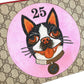 GUCCI 506280 GG Supreme Dog BOSCO Appliqué Pouch/Clutch Bag in GG Supreme Canvas, Unisex, Beige