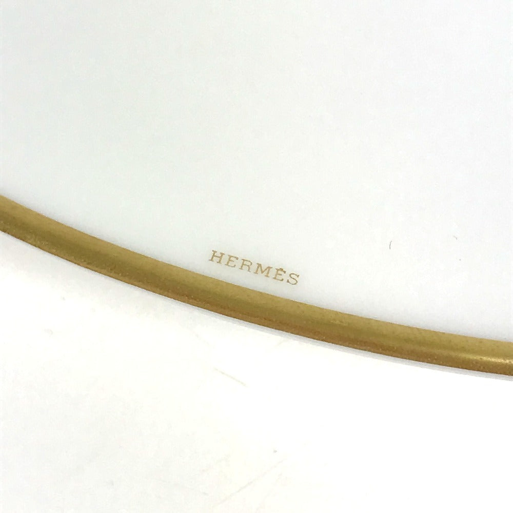 HERMES ディナープレート 赤道直下のスケッチ 27cm 鳥 バード プレート 食器 お皿 陶器 レディース ホワイト