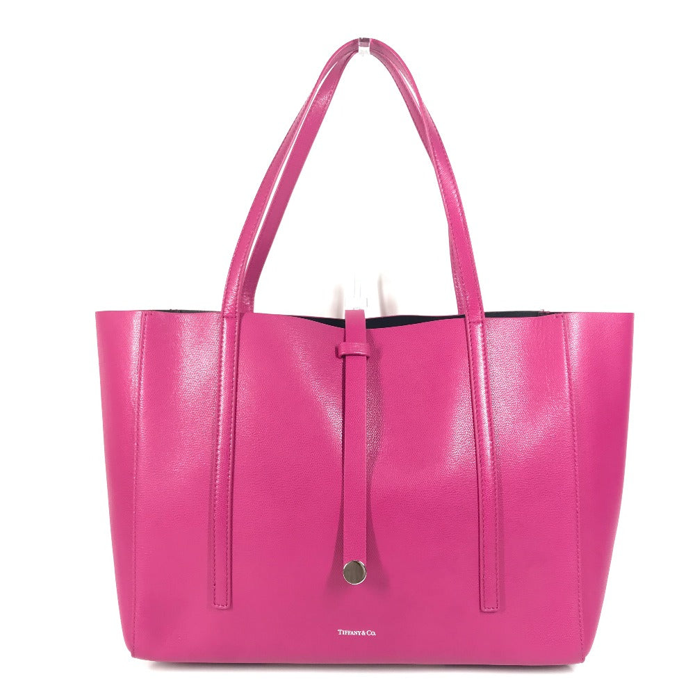 TIFFANY &amp; Co. Logo Tote Bag, Shoulder Bag, Leather, Unisex, Pink