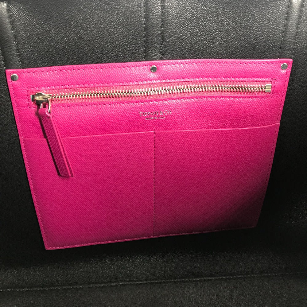 TIFFANY &amp; Co. Logo Tote Bag, Shoulder Bag, Leather, Unisex, Pink