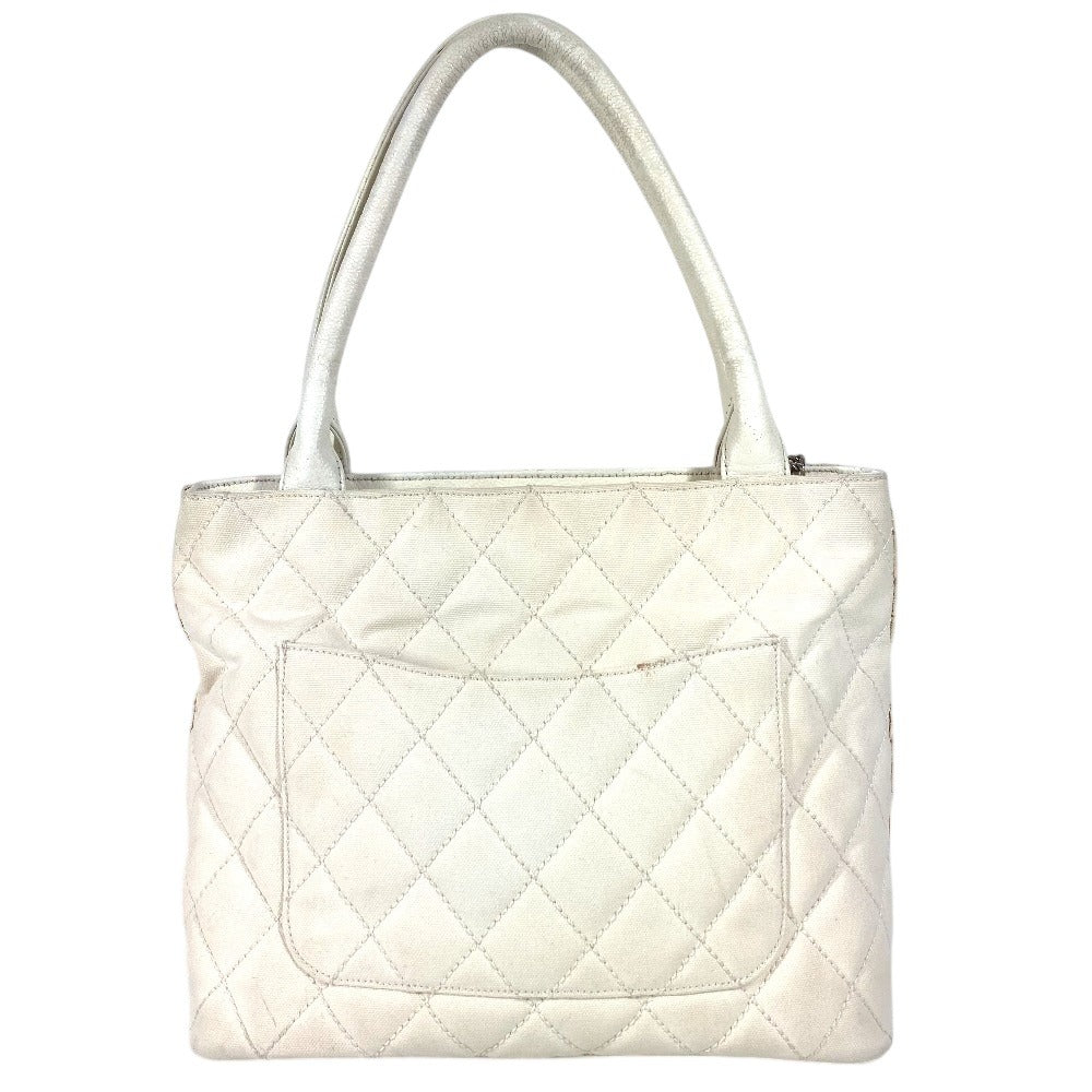 CHANEL CC ココマーク ロゴ キルティング マトラッセ 復刻トート フリンジ タッセル トートバッグ カバン 肩掛け 9618*** ショルダーバッグ レザー/キャンバス ユニセックス ホワイト