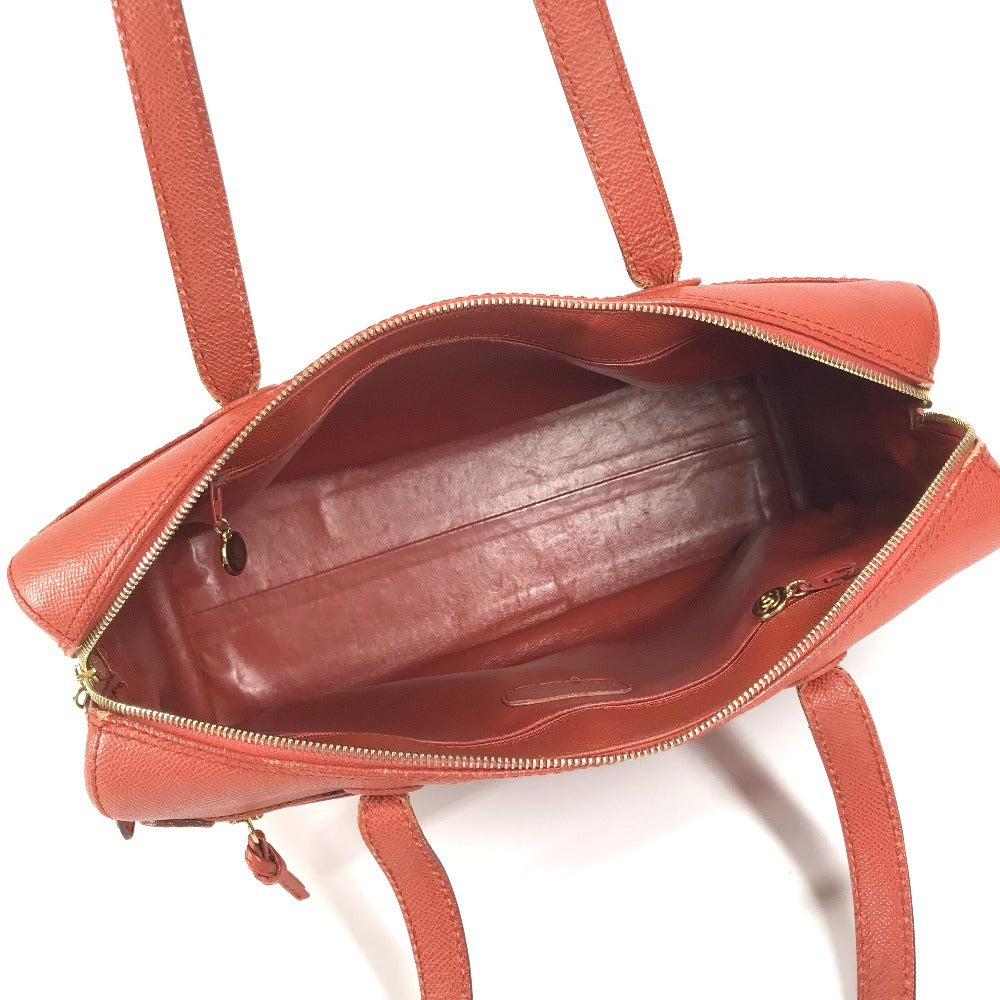 Vintage CHANEL shoulder bag, tote bag, Boston bag, leather, unisex, orange