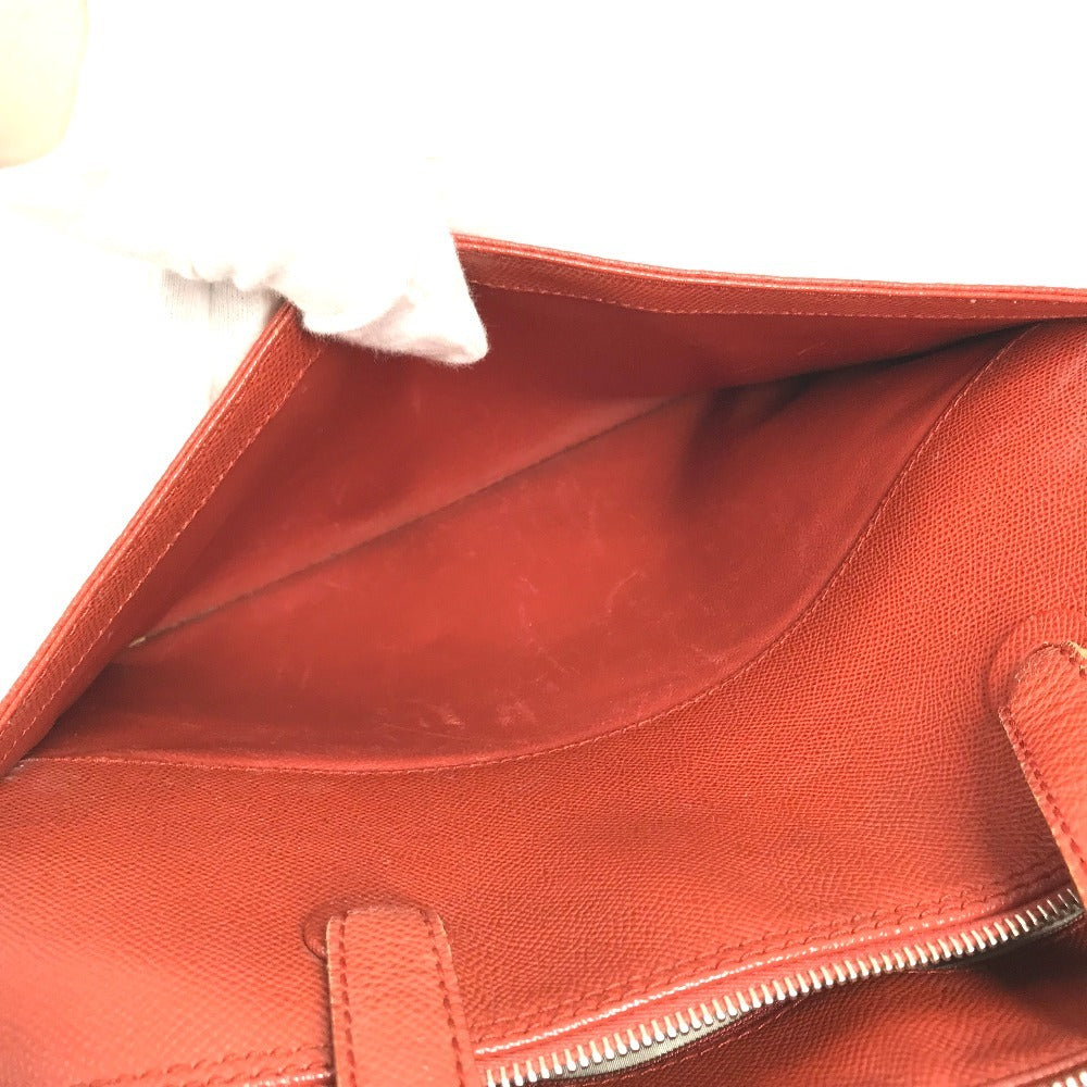 Vintage CHANEL shoulder bag, tote bag, Boston bag, leather, unisex, orange