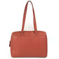 Vintage CHANEL shoulder bag, tote bag, Boston bag, leather, unisex, orange