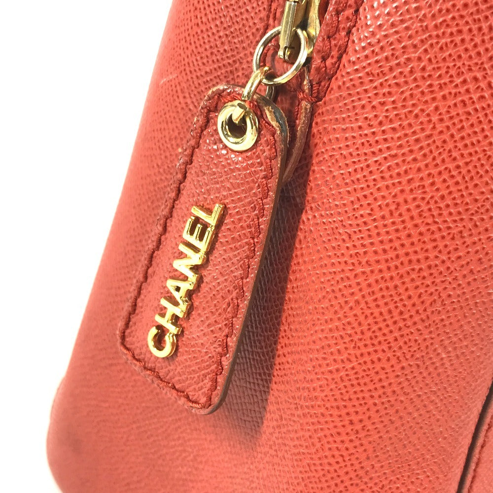 Vintage CHANEL shoulder bag, tote bag, Boston bag, leather, unisex, orange