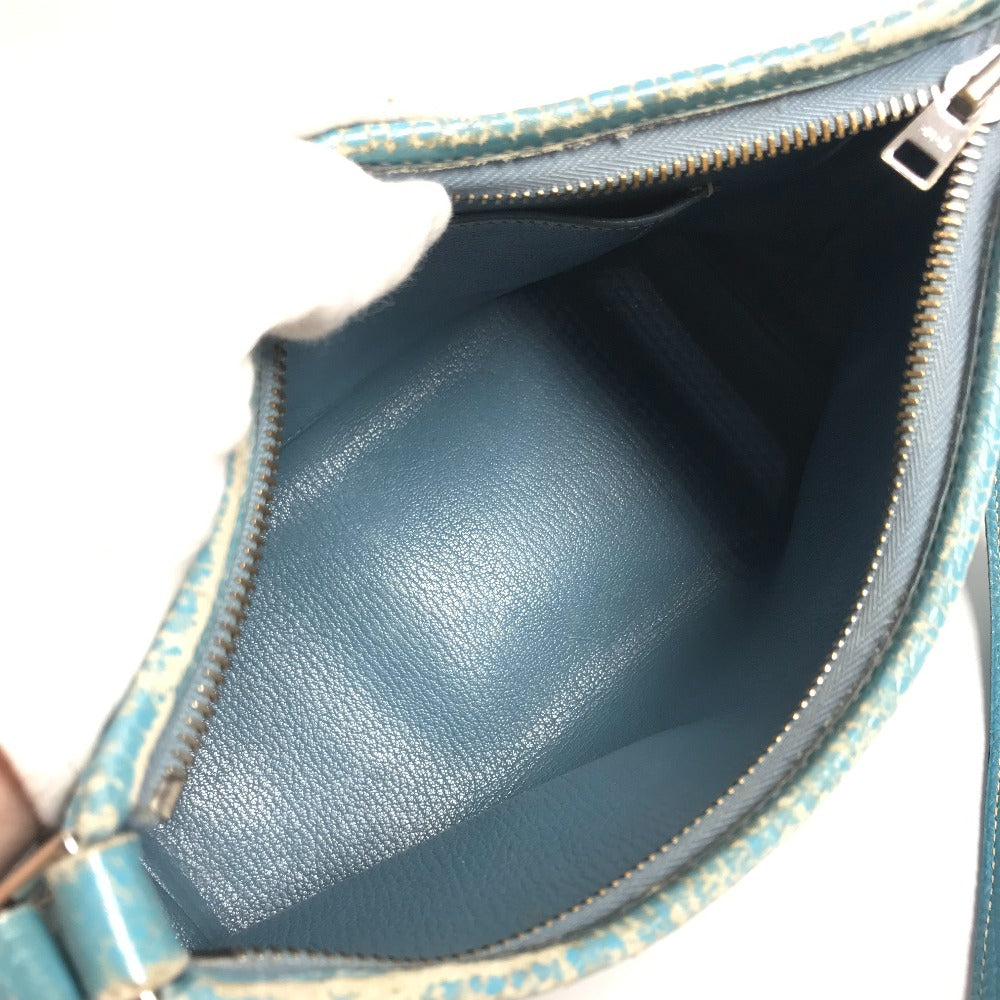 HERMES ベルランゴPM ベルランゴ PM カバン 斜め掛け ポシェット ショルダーバッグ レザー ユニセックス ブルー