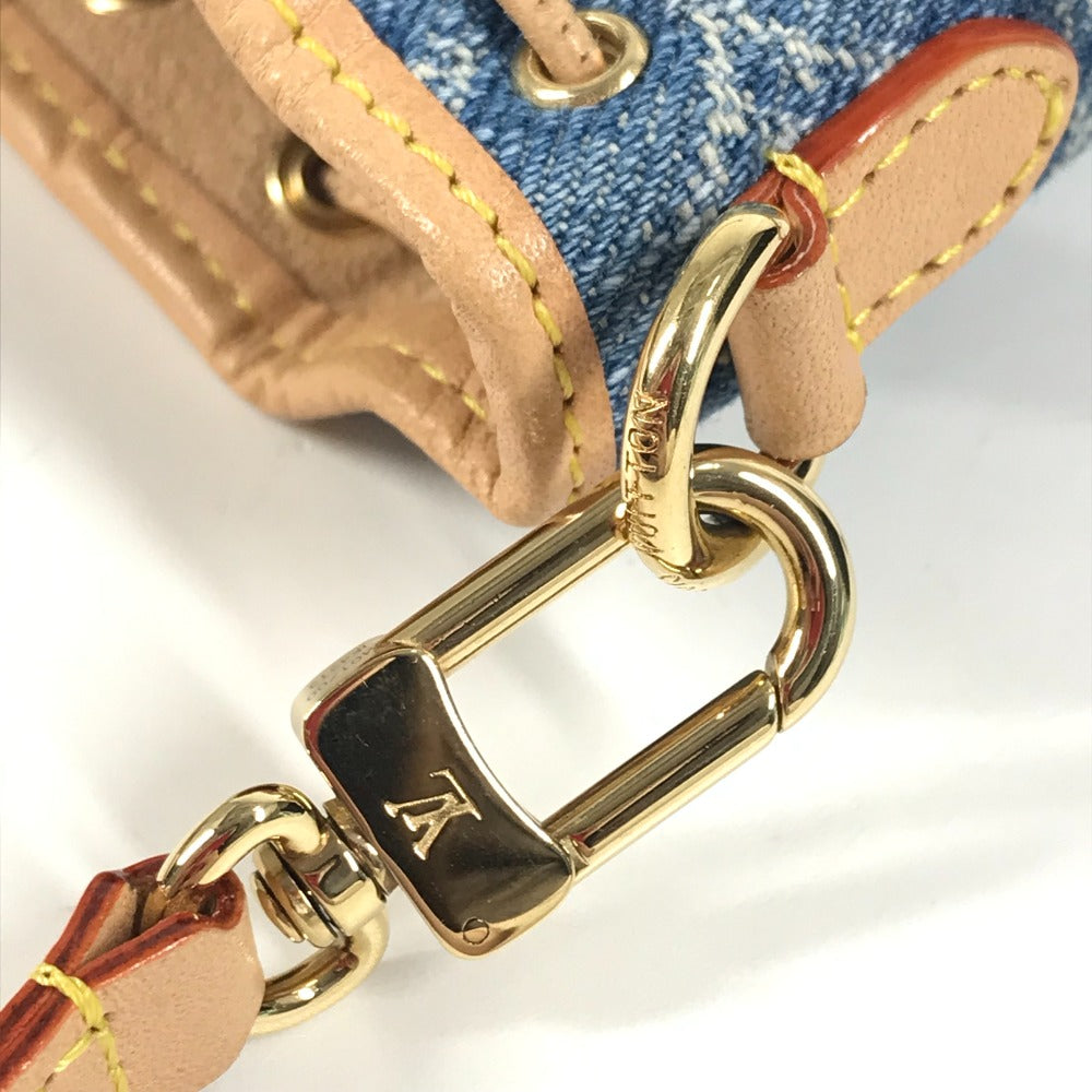 LOUIS VUITTON M01700 モノグラムデニム ミクロノエ バッグチャーム バケツ ばけつ バッグ キーホルダー モノグラムデニムキャンバス ユニセックス ブルー