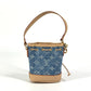 LOUIS VUITTON M01700 モノグラムデニム ミクロノエ バッグチャーム バケツ ばけつ バッグ キーホルダー モノグラムデニムキャンバス ユニセックス ブルー