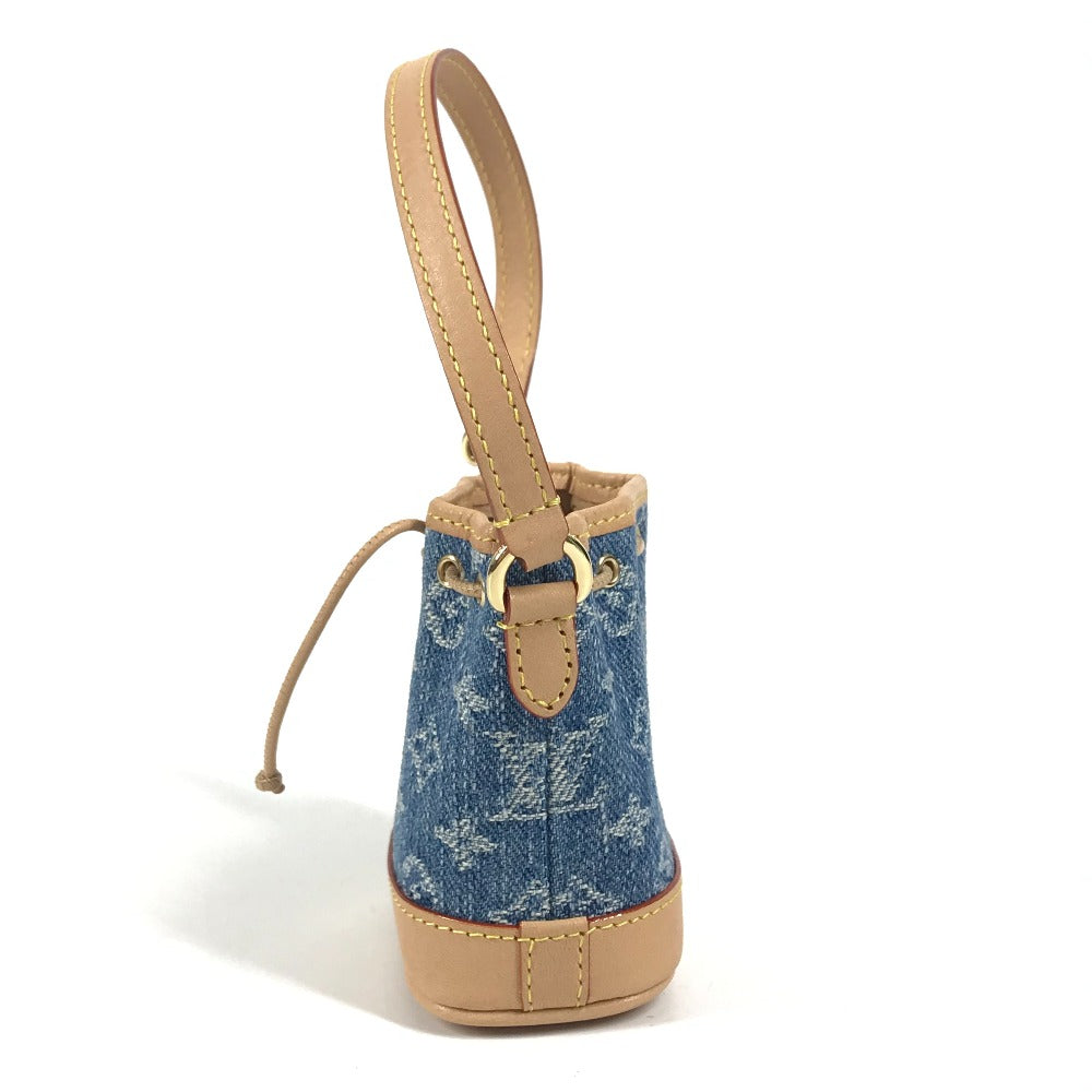 LOUIS VUITTON M01700 モノグラムデニム ミクロノエ バッグチャーム バケツ ばけつ バッグ キーホルダー モノグラムデニムキャンバス ユニセックス ブルー