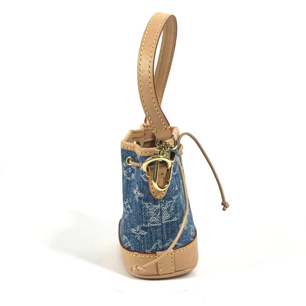 LOUIS VUITTON M01700 モノグラムデニム ミクロノエ バッグチャーム バケツ ばけつ バッグ キーホルダー モノグラムデニムキャンバス ユニセックス ブルー