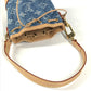 LOUIS VUITTON M01700 Monogram Denim Mikronoe Bag Charm Bucket Bag Keychain Monogram Denim Canvas Unisex Blue