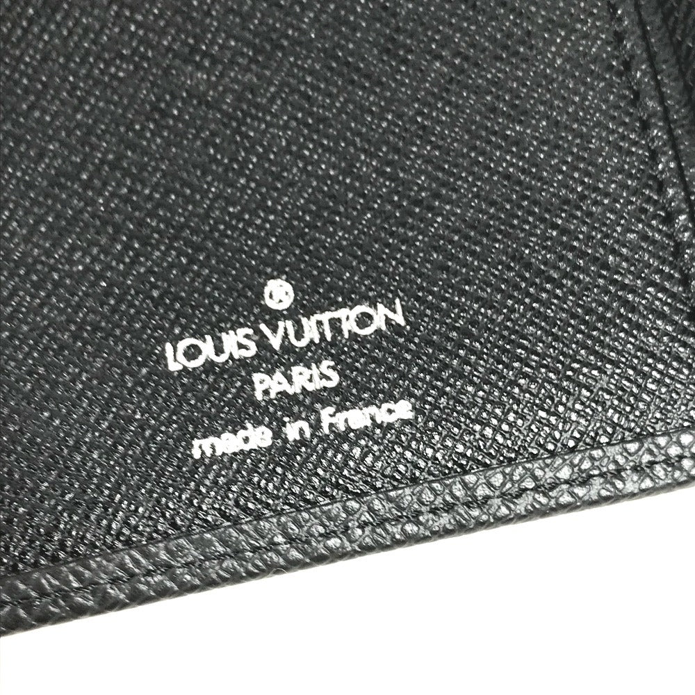 LOUIS VUITTON M30392 Taiga Porte-Valeur Carte Credit Long Wallet, Bifold, Taiga Leather, Unisex, Ardoise, Black