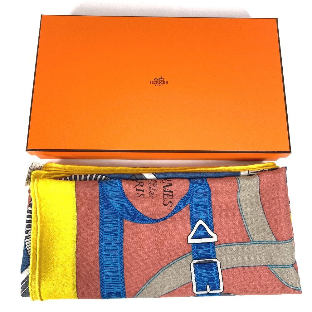 HERMES Pellier ペリエ カレジェアン 140 カレジェアン140 ショール ストール 大判 スカーフ カシミヤ ユニセックス マルチカラー