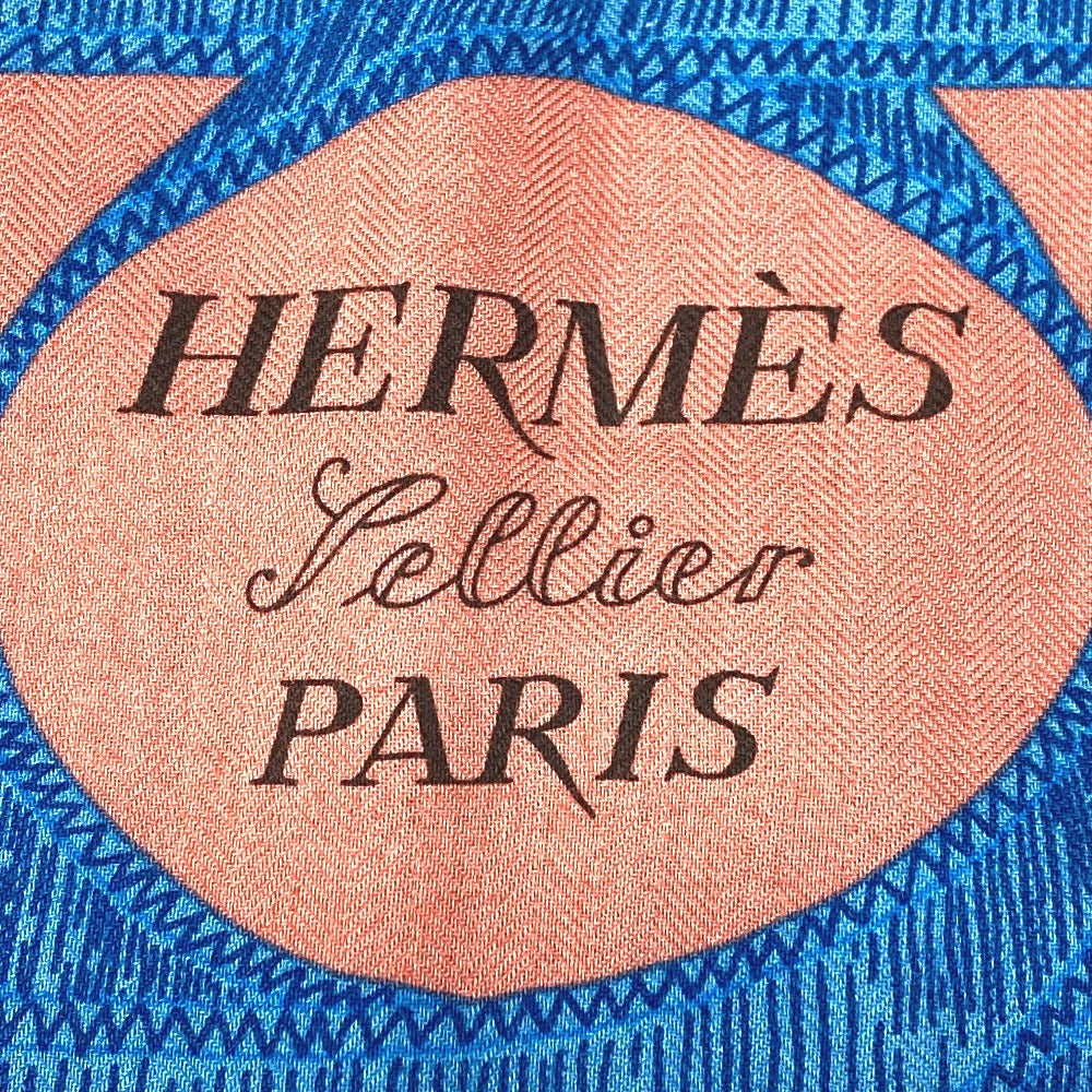 HERMES Pellier ペリエ カレジェアン 140 カレジェアン140 ショール ストール 大判 スカーフ カシミヤ ユニセックス マルチカラー