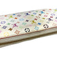 LOUIS VUITTON M60241 Monogram Multicolore Zippy Wallet, Monogram Multicolore Canvas, Women's, White